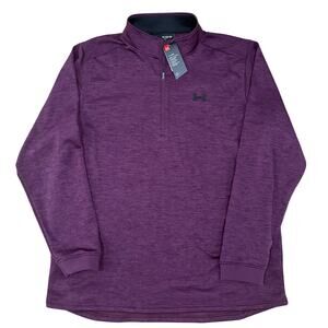 NWT Under Armour Men's Cold Gear Fleece Lined 1/4 Zip Sweater Purple 3XL Quarter